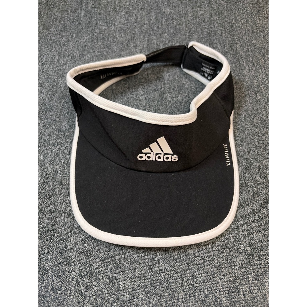 Adidas Climalite‎ Visor Womens Black White Athletic Golf Tennis Sun Hat C118